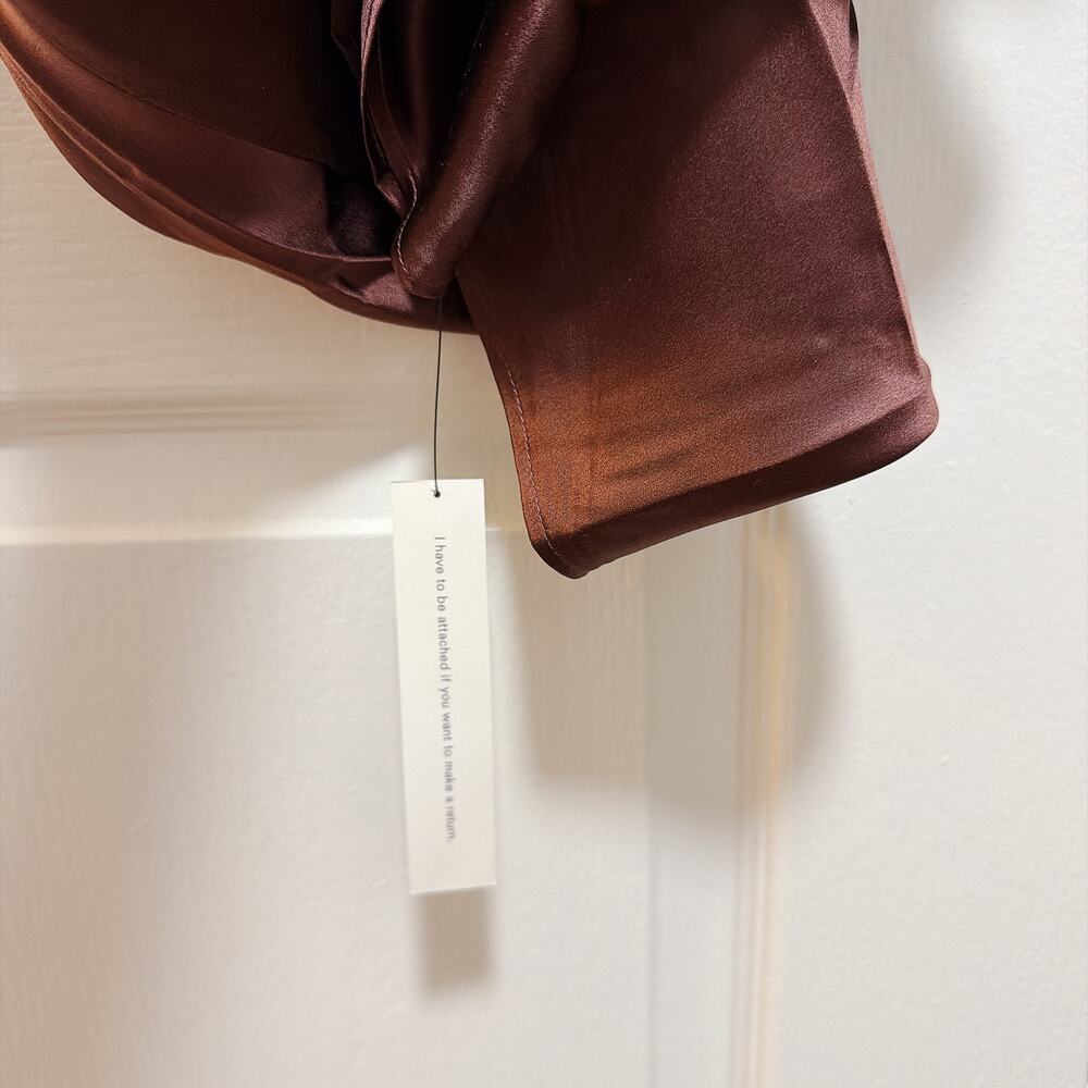 NWT Reformation Cassette Silk Dress Mahogany Brown Size 2 - Picture 7 of 7